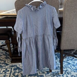 Elizabeth Wilson Designs Charming Blue Dress small chambray bow sleeves